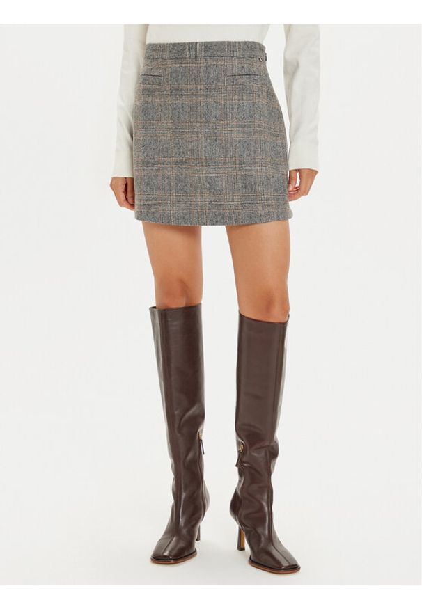 TOMMY HILFIGER - Tommy Hilfiger Spódnica mini WW0WW43471 Beżowy Regular Fit. Kolor: beżowy. Materiał: wełna, syntetyk