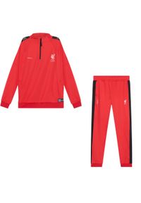 LIVERPOOL FC - Dres piłkarski dziecięcy Liverpool 22/23. Kolor: czerwony, czarny, wielokolorowy. Materiał: dresówka