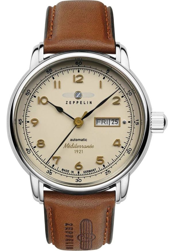 Zegarek Zeppelin Zegarek męski Zeppelin 9664-5 brązowy. Kolor: brązowy