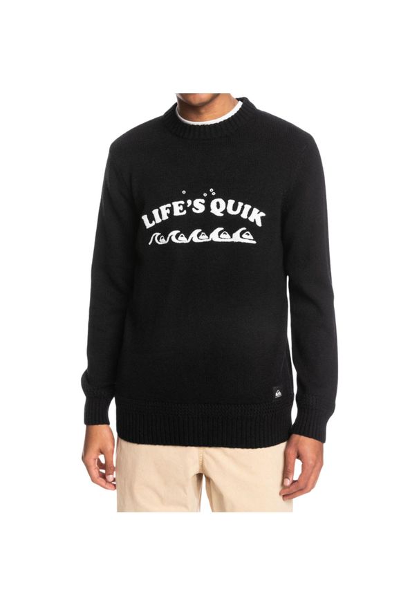 Sweter turystyczny męski Quiksilver Lifes Quik. Kolor: czarny. Materiał: wełna, bawełna, akryl. Styl: sportowy