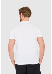 DSQUARED2 Biały bawełniany t-shirt z dużym logo. Kolor: biały. Materiał: bawełna