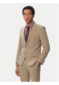 Hugo - HUGO Garnitur Henry/Getlin232X 50557616 Beżowy Slim Fit. Kolor: beżowy. Materiał: syntetyk #10