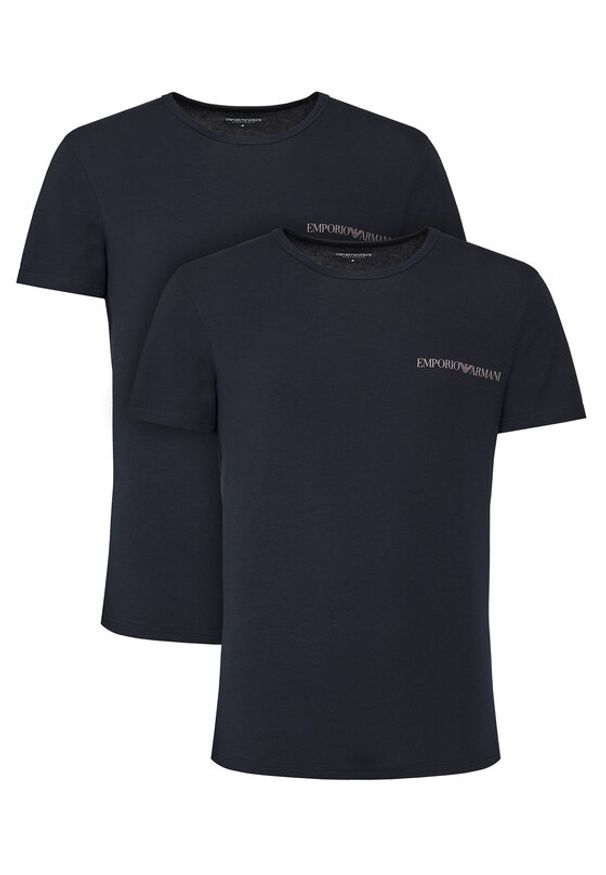 Emporio Armani Underwear Komplet 2 t-shirtów EM000391 AF10779 MB143 Granatowy Regular Fit. Kolor: niebieski. Materiał: bawełna