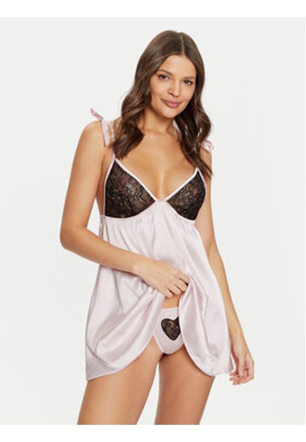 Guess Halka O5RG23 WGXR0 Różowy Regular Fit. Kolor: różowy. Materiał: syntetyk