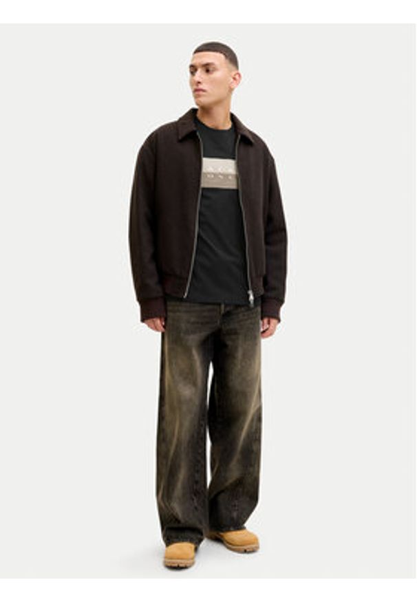 Jack & Jones T-Shirt Fusion 12289863 Czarny Regular Fit. Kolor: czarny. Materiał: bawełna