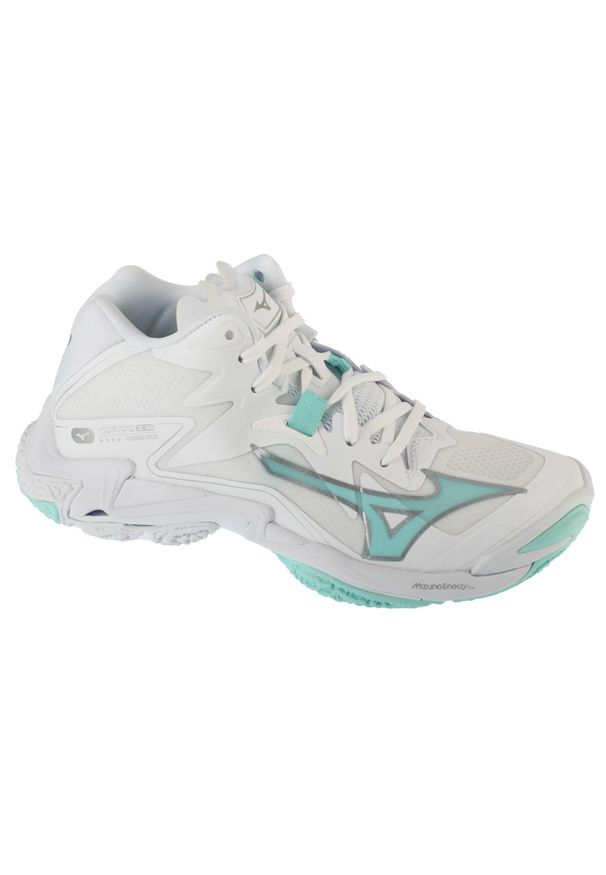 Mizuno - Buty do siatkówki damskie, Wave Lightning Z8 Mid. Kolor: biały. Model: Mizuno Wave. Sport: siatkówka