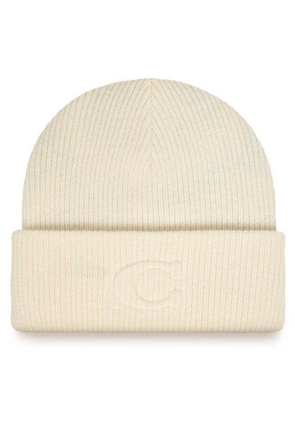 Coach Czapka CCL44 Écru. Materiał: wełna