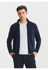 Pako Lorente - PAKO LORENTE - Rozpinany kardigan w kolorze granatowym. Okazja: na co dzień. Kolor: niebieski. Materiał: poliester, poliamid, wiskoza. Wzór: gładki. Sezon: jesień. Styl: casual #3