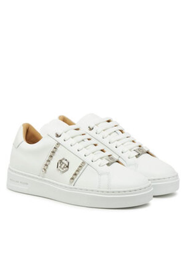 Philipp Plein - PHILIPP PLEIN Sneakersy SAES USC0732 PLE005 Biały. Kolor: biały. Materiał: skóra