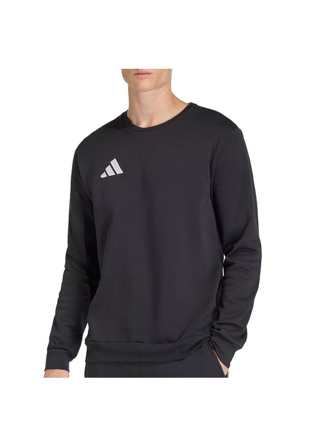 Adidas - Bluza męska adidas Entrada26 JZ6573 - czarna. Typ kołnierza: kaptur. Kolor: czarny. Materiał: poliester, polar, bawełna. Wzór: aplikacja. Styl: klasyczny