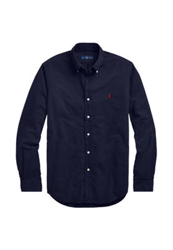 Polo Ralph Lauren Koszula Bsr 710723610 Granatowy Slim Fit. Typ kołnierza: polo. Kolor: niebieski. Materiał: bawełna