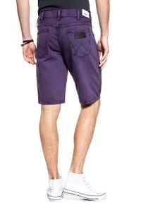 Wrangler - SPODENKI MĘSKIE WRANGLER DENIM SHORT PURPLE POP W14CRJ202. Materiał: denim. Wzór: jednolity