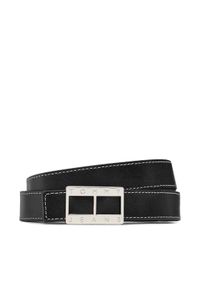 Tommy Jeans Pasek Damski Tjw Heritage Leather 2.5 AW0AW14073 Czarny. Kolor: czarny. Materiał: skóra