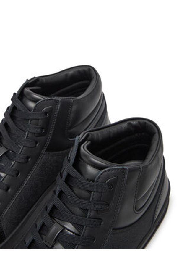 Calvin Klein Sneakersy High Top Lace Up Eyelet Jaq Mono HM0HM01816 Czarny. Kolor: czarny. Materiał: skóra