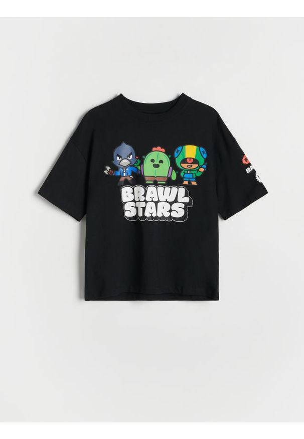 Reserved - T-shirt oversize Brawl Stars - czarny. Kolor: czarny. Materiał: dzianina