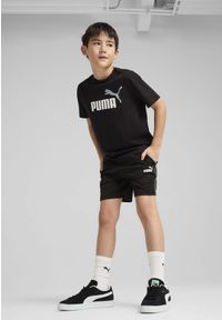 Puma - Młodzieżowa koszulka Essentials Colour z logo No.1 PUMA Black. Kolor: czarny. Materiał: guma. Wzór: nadruk