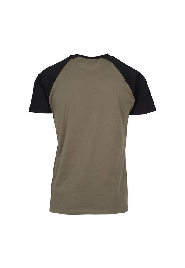 Urban Classics - T-shirt Męski Kontrastowa Raglanowa. Kolor: zielony. Długość rękawa: raglanowy rękaw. Sport: turystyka piesza