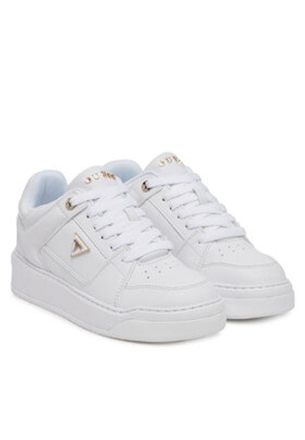 Guess Sneakersy FLTDEL ELE12 Biały. Kolor: biały. Materiał: skóra