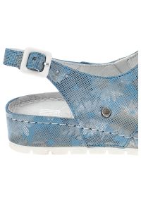 Niebieskie Sandały Lemar Wygodne Skórzane Buty. Kolor: niebieski. Materiał: skóra #2