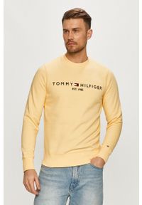 TOMMY HILFIGER - Tommy Hilfiger - Bluza. Okazja: na co dzień. Kolor: żółty. Materiał: bawełna, dzianina. Wzór: aplikacja. Styl: casual #1