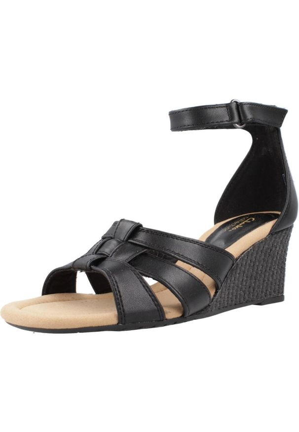 Clarks - Sandały CLARKS KYARRA JOY Czarny. Kolor: czarny. Materiał: syntetyk, tkanina, skóra. Sezon: lato
