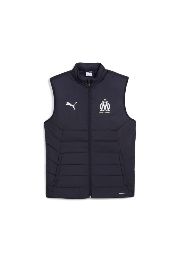 Puma - Kamizelka OM 2025/26. Kolor: niebieski. Długość rękawa: bez rękawów. Sport: piłka nożna