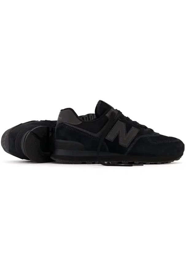 Sneakersy męskie czarne New Balance ML574EVE. Okazja: do pracy, na co dzień, na spacer. Kolor: czarny. Model: New Balance 574. Sport: turystyka piesza