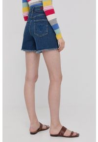 MAX&Co. szorty jeansowe damskie kolor granatowy gładkie medium waist. Okazja: na co dzień. Kolor: niebieski. Materiał: jeans. Wzór: gładki. Styl: casual #2