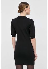 Silvian Heach sukienka kolor czarny mini dopasowana. Kolor: czarny. Długość rękawa: krótki rękaw. Typ sukienki: dopasowane. Długość: mini #4