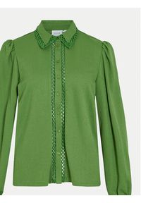 Vila Koszula Carmena 14102290 Zielony Regular Fit. Typ kołnierza: typu carmen. Kolor: zielony. Materiał: syntetyk, wiskoza #7