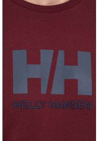 Helly Hansen t-shirt HH LOGO T-SHIRT męski kolor bordowy z aplikacją 33979. Okazja: na co dzień. Kolor: czerwony. Materiał: dzianina. Wzór: aplikacja. Styl: casual #5