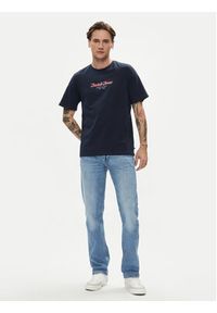 Jack & Jones - Jack&Jones T-Shirt Henry 12248600 Granatowy Standard Fit. Kolor: niebieski. Materiał: bawełna