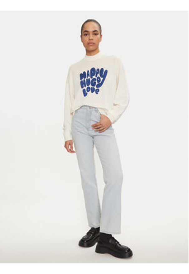 Hugo Sweter Sidara 50522527 Écru Regular Fit. Materiał: bawełna