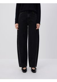 Reserved - Jeansy barrel leg - czarny. Kolor: czarny #1