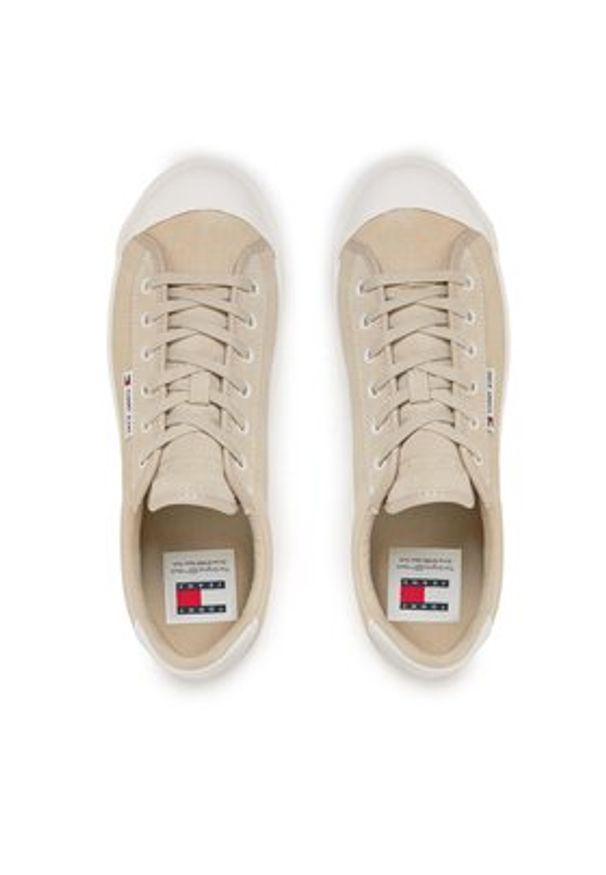 Tommy Jeans Sneakersy Tjm Vulcanized Bumper Suede EM0EM01407 Beżowy. Kolor: beżowy. Materiał: zamsz, skóra