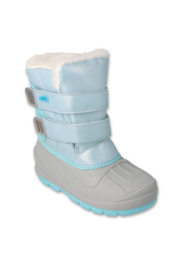Befado obuwie dziecięce śniegowiec 160Y020 niebieskie. Zapięcie: rzepy. Kolor: niebieski. Materiał: tkanina, futro, syntetyk, guma