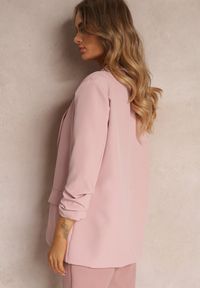 Renee - Jasnoróżowa Marynarka Orolea. Kolor: różowy. Materiał: tkanina. Wzór: jednolity, gładki. Styl: elegancki #4