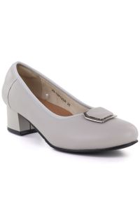 Skórzane czółenka damskie szare Cambell JE19413GR. Kolor: szary. Materiał: skóra. Styl: elegancki #1