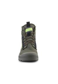 Buty do chodzenia unisex Palladium Pampa HI Recraft. Wysokość cholewki: za kostkę. Zapięcie: sznurówki. Kolor: zielony. Materiał: materiał, syntetyk, tkanina. Szerokość cholewki: normalna. Sport: turystyka piesza
