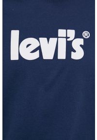 Levi's® - Levi's T-shirt bawełniany kolor granatowy z nadrukiem 16143.0393-Blues. Okazja: na spotkanie biznesowe. Kolor: niebieski. Materiał: bawełna. Wzór: nadruk. Styl: biznesowy #5