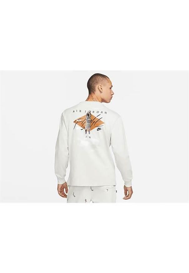 Koszulka sportowa męska Nike Air Jordan Flight Essentials Statement 85. Kolor: biały. Długość rękawa: długi rękaw. Długość: długie. Styl: sportowy