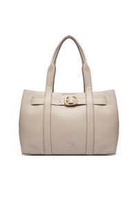 Calvin Klein Torebka Buckle Medium Tote LV04F3294G Écru. Kolor: kremowy. Materiał: skórzane #4