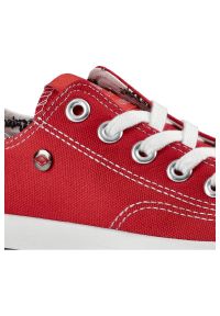 Czerwone Trampki Lee Cooper Damskie Stylowe Buty. Okazja: na co dzień. Zapięcie: sznurówki. Kolor: czerwony. Materiał: guma, materiał. Styl: elegancki #5
