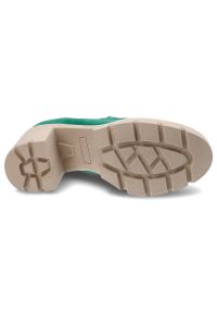 Zielone Półbuty Lemar Damskie Eleganckie Buty. Zapięcie: klamry. Kolor: zielony. Materiał: zamsz. Obcas: na obcasie. Styl: elegancki. Wysokość obcasa: średni #8