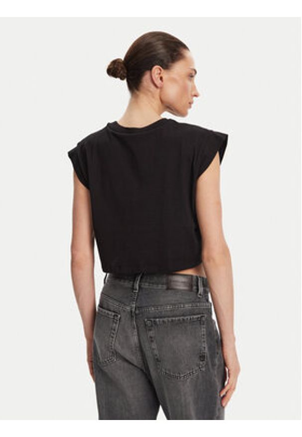 TwinSet - TWINSET T-Shirt 251TT2043 Czarny Regular Fit. Kolor: czarny. Materiał: bawełna