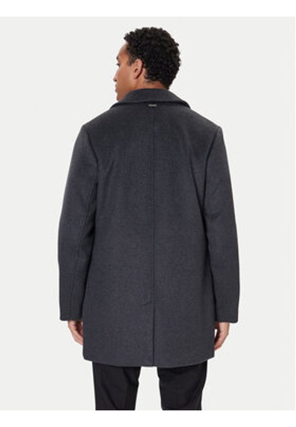 Guess Płaszcz wełniany M4BL3S WGJ82 Szary Slim Fit. Kolor: szary. Materiał: syntetyk