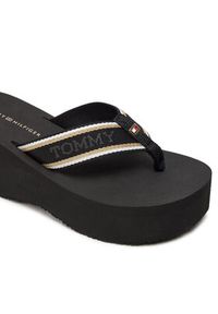 TOMMY HILFIGER - Tommy Hilfiger Japonki Im Platform Beach Sandal FW0FW08236 Czarny. Kolor: czarny. Materiał: materiał. Obcas: na platformie #4