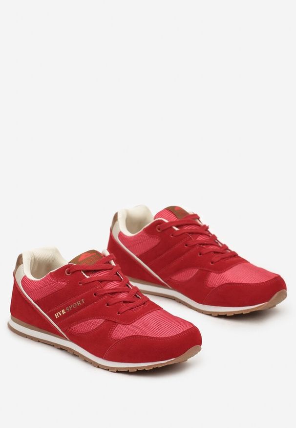 Born2be - Czerwone Buty Sportowe Oliope. Kolor: czerwony. Materiał: materiał, syntetyk, nubuk. Wzór: aplikacja. Sezon: lato, wiosna. Obcas: na płaskiej podeszwie