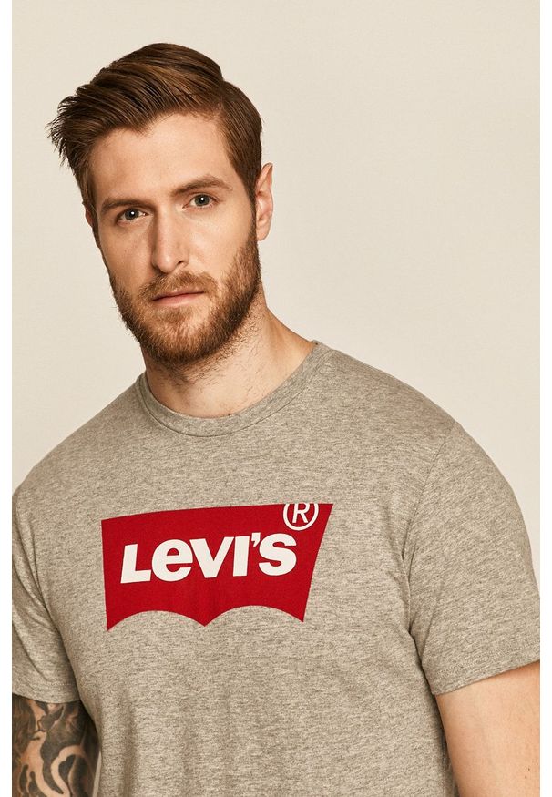 Levi's® - Levi's - T-shirt Graphic Set 17783.0138-C18976H215. Okazja: na spotkanie biznesowe. Kolor: szary. Wzór: nadruk. Styl: biznesowy
