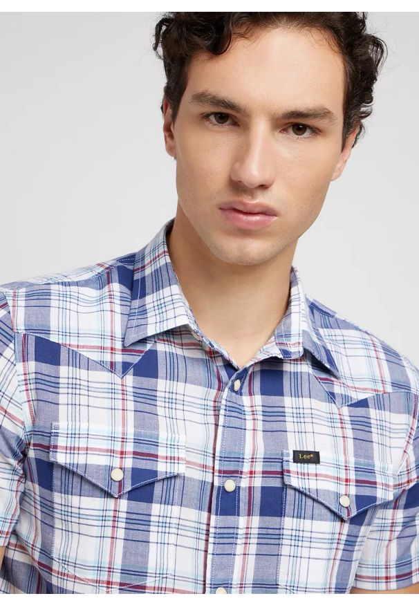 Lee - LEE MĘSKA KOSZULA LEE SS WESTERN SHIRT MEDIEVAL BLUE 112349936